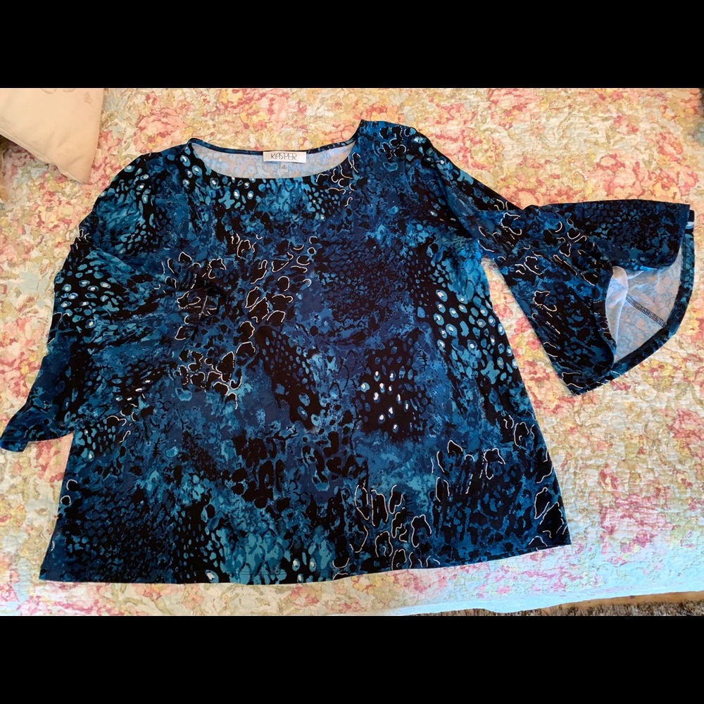 Blue and silver top